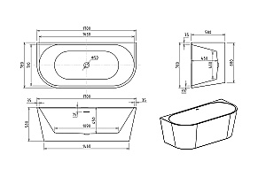 Акриловая ванна Royal Bath RIVA RB610212 170х78 белый купить в интернет-магазине Sanbest