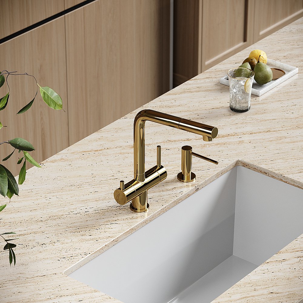 Смеситель для кухни Sancos Spin SC4015ZG полированное золото купить в интернет-магазине сантехники Sanbest