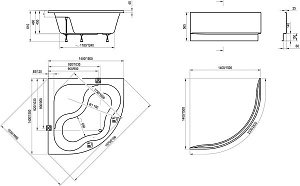 Ванна акриловая Ravak Gentiana 150x150 купить в интернет-магазине Sanbest