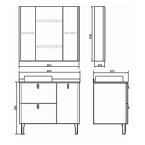 Зеркальный шкаф Comforty Сорренто 90 купить в интернет-магазине сантехники Sanbest