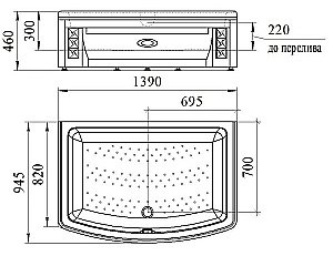 Душевой поддон Радомир Диана 1-11-0-0-0-014 139x95 белый купить в интернет-магазине Sanbest