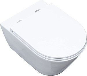 Унитаз подвесной Aquanet Lake белый с крышкой микролифт, безободковый купить в интернет-магазине Sanbest