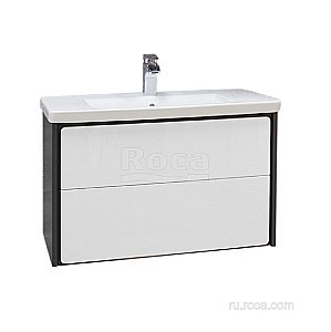 Тумба с раковиной Roca Ronda ZRU9302965 80 белый глянец/антрацит для ванной в интернет-магазине Sanbest