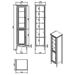 Пенал Caprigo Lion 38350-036.000.00.20 46 орех античный для ванной в интернет-магазине сантехники Sanbest