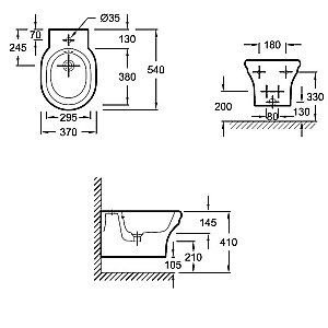Биде подвесное Jacob Delafon CLEO 1889 EMI0002-0 белое купить в интернет-магазине Sanbest