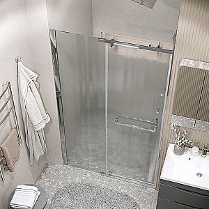 Душевая дверь Grossman Pragma 100 100.K33.03.100.10.02 стекло шиншилла/профиль хром купить в интернет-магазине Sanbest