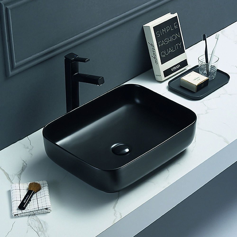 Раковина накладная Art&Max 50 AM-78109-MB черный матовый купить в интернет-магазине Sanbest