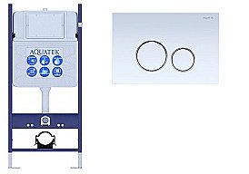 Инсталляция для унитаза Aquatek ECO Standart INS-0000014 с кнопкой KDI-0000015 белая/хром купить в интернет-магазине сантехники Sanbest
