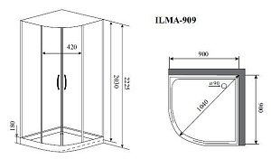 Душевая кабина Timo ILMA 909 90х90 купить в интернет-магазине Sanbest