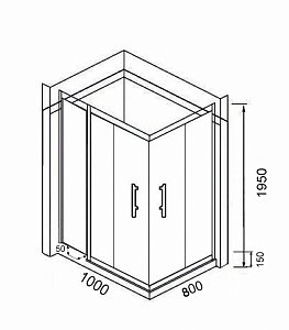 Душевой уголок Parly QZ81B 100x80 купить в интернет-магазине Sanbest