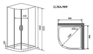 Душевая кабина Timo ILMA 909 90х90 купить в интернет-магазине Sanbest