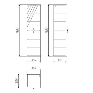 Пенал Grossman Вива 35 303511 белый для ванной в интернет-магазине сантехники Sanbest
