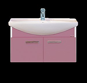 Тумба с раковиной подвесная Misty Джулия 85 розовая для ванной в интернет-магазине Sanbest
