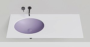 Раковина врезная снизу столешницы Salini MAREA 11 1802211MF 55 из искусственного камня S-Stone, матовая, цвет по RAL полностью купить в интернет-магазине Sanbest