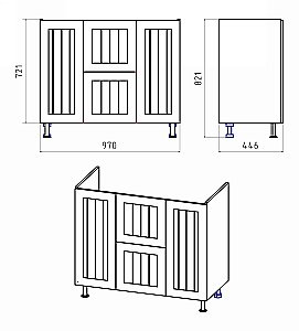 Тумба с раковиной Misty Спарта -100 П-Спа-06100-01-012Я белая для ванной в интернет-магазине Sanbest