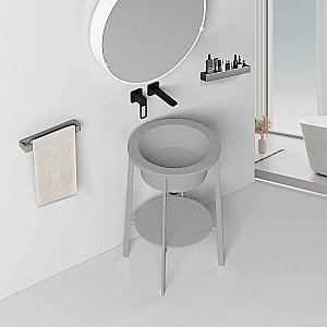 Консоль с раковиной ABBER Bequem AC2130MG серый матовый для ванной в интернет-магазине сантехники Sanbest