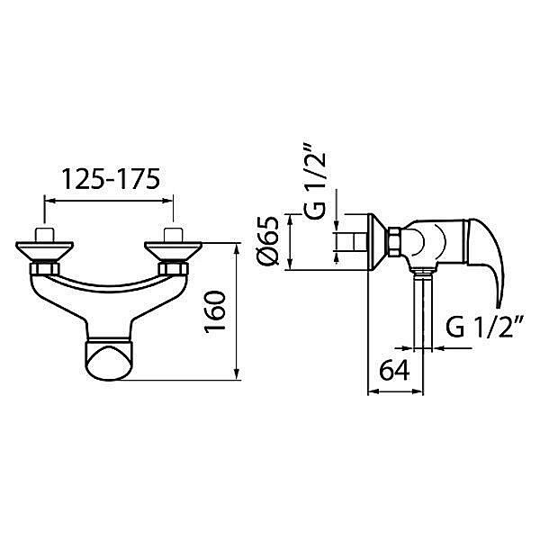 Смеситель для душа Webert Sax SX870102015 купить в интернет-магазине сантехники Sanbest