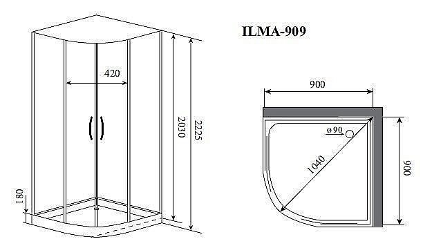 Душевая кабина Timo ILMA 909 90х90 купить в интернет-магазине Sanbest