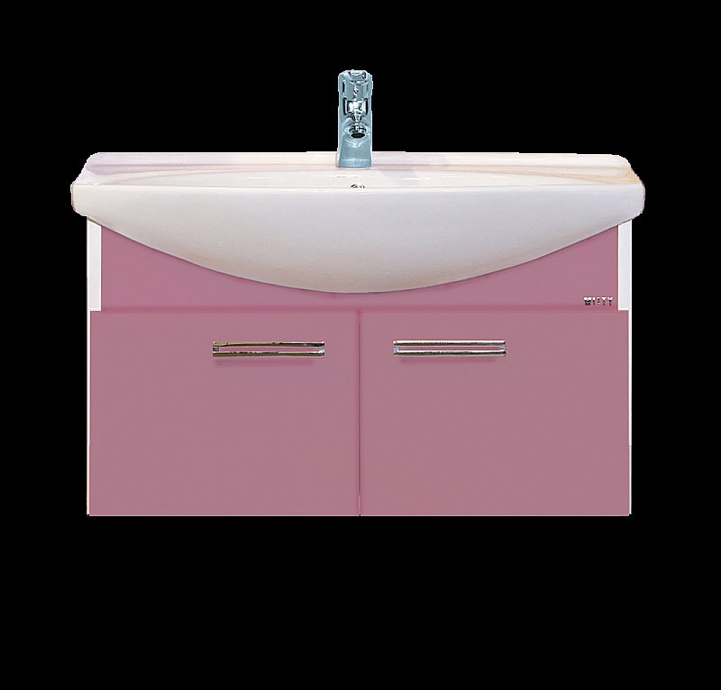 Тумба с раковиной подвесная Misty Джулия 85 розовая для ванной в интернет-магазине Sanbest