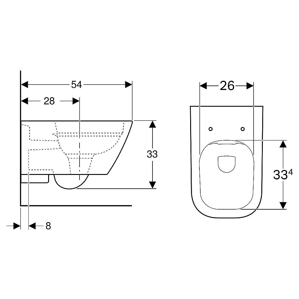 Унитаз подвесной Geberit Smyle Square 500.208.01.1 белый, безободковый купить в интернет-магазине Sanbest