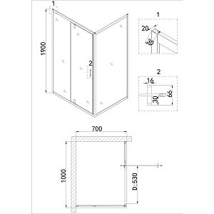 Душевой уголок Niagara Nova NG-83-10AB-A70B 100x70 купить в интернет-магазине Sanbest