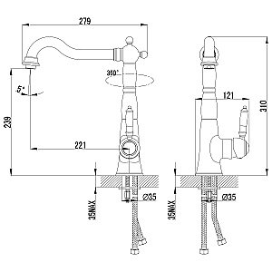 Смеситель для кухни Lemark Villa LM4805B купить в интернет-магазине сантехники Sanbest