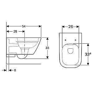 Унитаз подвесной Geberit Smyle Square 500.208.01.1 белый, безободковый купить в интернет-магазине Sanbest