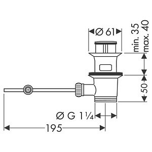 Донный клапан Hansgrohe 94139000 купить в интернет-магазине сантехники Sanbest