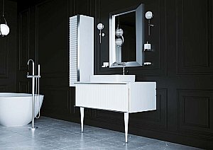 Пенал Armadi Art Vallessi Avantgarde Canale белый с хромом для ванной в интернет-магазине сантехники Sanbest