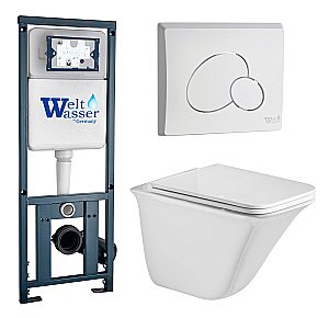 Унитаз с инсталляцией WeltWasser MARBERG 410 + ROTBACH 004 GL-WT + MAR 410 RD GL-WT купить в интернет-магазине Sanbest