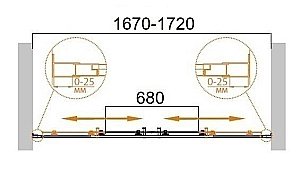 Душевая дверь Cezares MOLVENO-BF-2-170-P-Cr стекло текстурное/профиль хром купить в интернет-магазине Sanbest