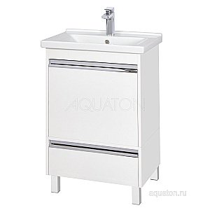 Тумба с раковиной Акватон Капри 60 белая глянцевая для ванной в интернет-магазине Sanbest