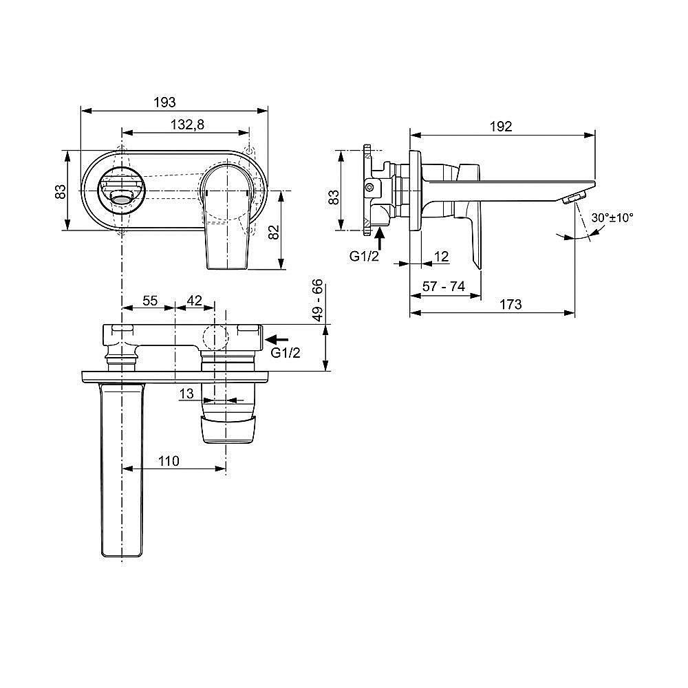 Смеситель для раковины Ideal Standard Tesi A6578AA купить в интернет-магазине сантехники Sanbest
