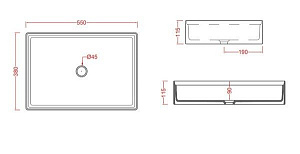 Раковина накладная Artceram SCALINO 38х55 SCL002 05 00 купить в интернет-магазине Sanbest