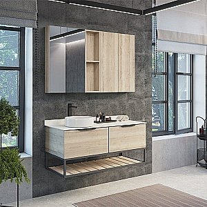 Тумба с раковиной Comforty Порто 00-00008905 120 дуб дымчатый для ванной в интернет-магазине Sanbest