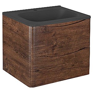 Тумба с раковиной Vincea PAOLA VMC-2P600RW + VCB-2VP600B 60 темное дерево для ванной в интернет-магазине Sanbest