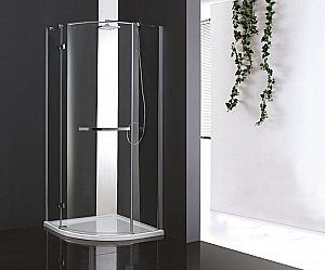 Душевой уголок Cezares Bergamo 90х90 BERGAMO-R-1-90-ARCO стекло прозрачное/профиль хром купить в интернет-магазине Sanbest