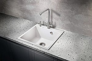 Мойка кухонная Milacio Murcia 51 Cuarzo MC.77022 белая купить в интернет-магазине сантехники Sanbest