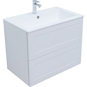 Тумба с раковиной Aquanet Терра 80 313234 белая матовая для ванной в интернет-магазине Sanbest