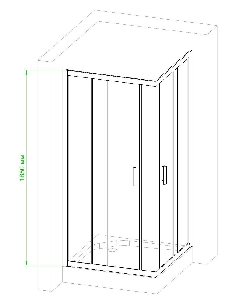 Душевой уголок Royal Bath RB1212HPD-T-BL 120х120 прозрачный купить в интернет-магазине Sanbest