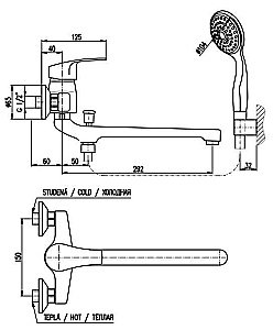 Смеситель для ванны RAV-Slezak KONGO K057.5/1 купить в интернет-магазине сантехники Sanbest