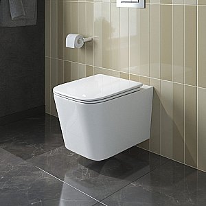 Унитаз подвесной BelBagno DUE-TOR BB5171CH-TOR/SC белый, с крышкой микролифт, безободковый, слив-торнадо купить в интернет-магазине Sanbest