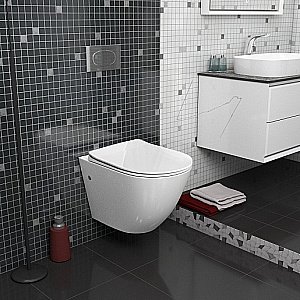 Унитаз подвесной Grossman Tornado GR-4411SQ безободковый, с крышкой микролифт, слив-торнадо, белый глянцевый купить в интернет-магазине Sanbest