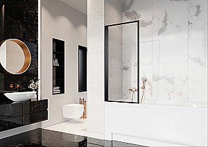 Шторка для ванны Radaway Nes 8 Black Frame PNJ I 50 стекло прозрачное/профиль черный матовый купить в интернет-магазине Sanbest