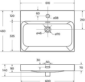 Раковина мебельная BelBagno BB-8078-60 белая купить в интернет-магазине Sanbest