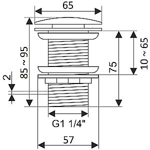 Донный клапан для раковины Creavit SF030.CGR холодный серый матовый купить в интернет-магазине сантехники Sanbest