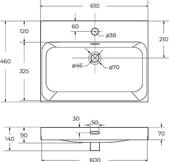 Раковина мебельная BelBagno BB-8078-60 белая купить в интернет-магазине Sanbest