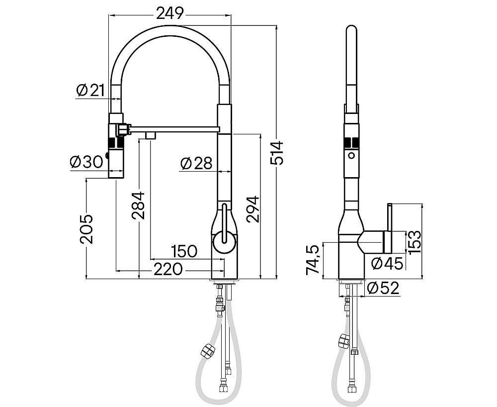 Смеситель для кухни Paulmark Magneto One Ma213188-LG светлое золото купить в интернет-магазине сантехники Sanbest