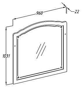 Зеркало Опадирис Лоренцо 100 белый матовый в ванную от интернет-магазине сантехники Sanbest