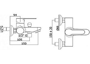 Смеситель для ванны Paffoni Blu BLU022CR купить в интернет-магазине сантехники Sanbest